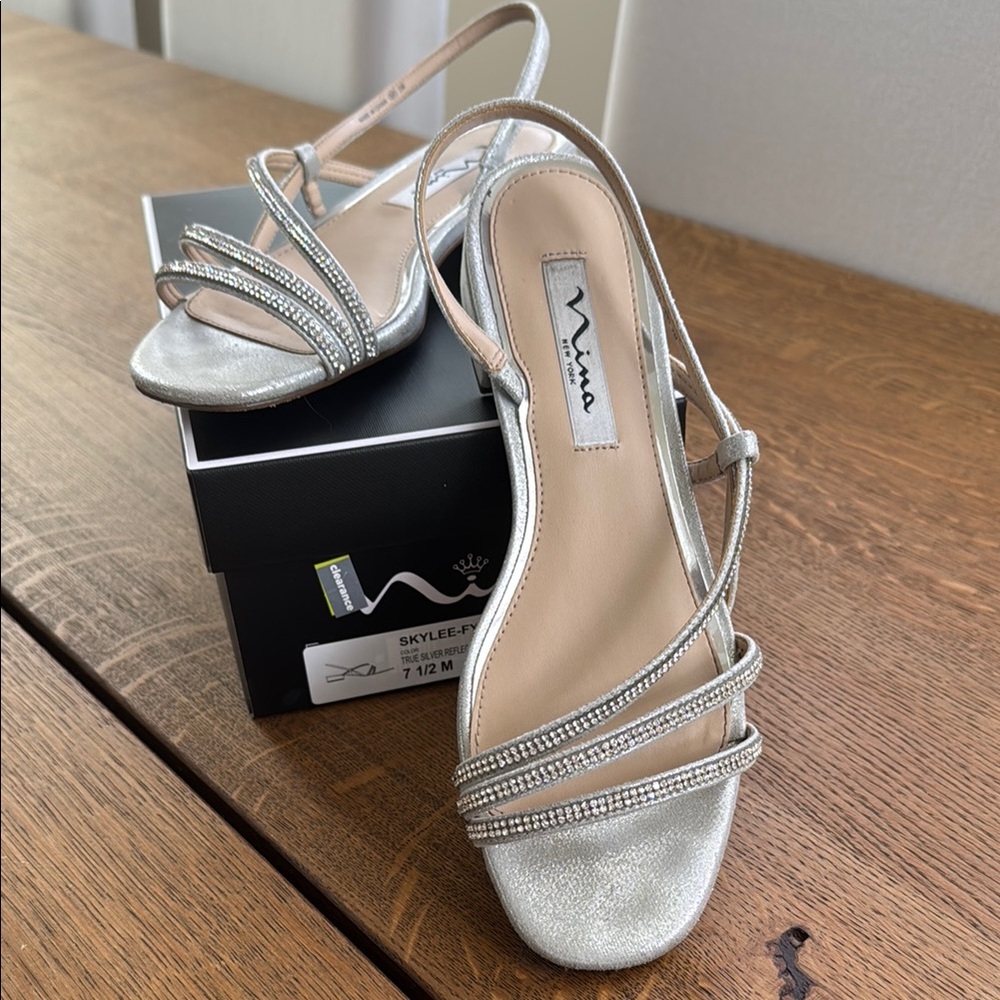 Nina Silver Strappy Women's Sandals